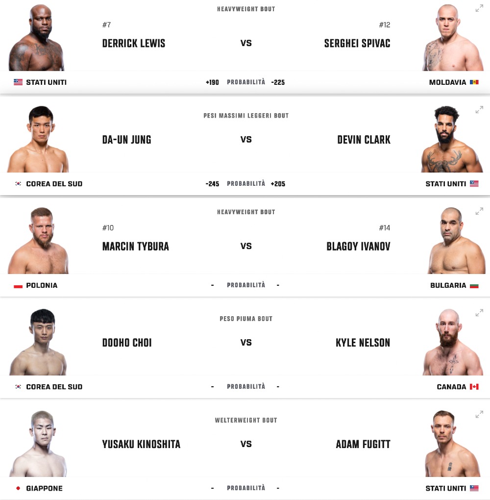 ufc lewis vs spivac carta principale
