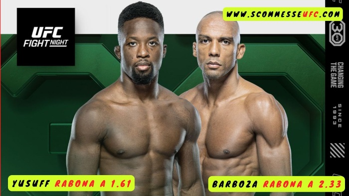 Pronostico Yusuff vs Barboza, scommesse UFC