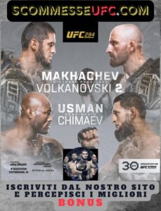 pronostici e scommesse Makhachev vs Volkanovski 2, Usman vs Chimaev