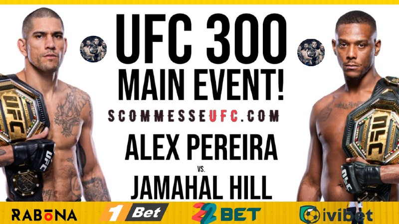 Alex Pereira vs Jamahal Hill scommesse
