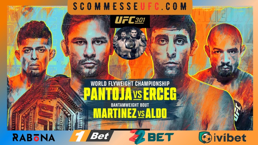 scommesse Pantoja vs Erceg, Martinez vs Aldo UFC 301